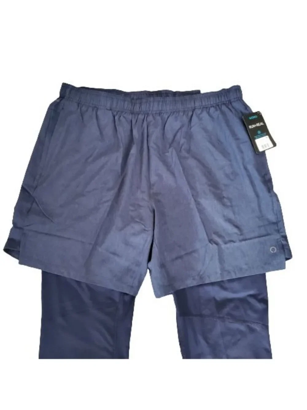 Skora Men's Run Real 2-In-1 Running Shorts and Pants Indigo Ink Chambray Size XL